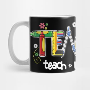 Teach Inspire Love Teacher Cute Back To School Teaching Mug